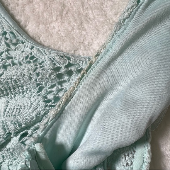 Zara Light Blue Lace Bodycon Mini Dress Small - Picture 14 of 14